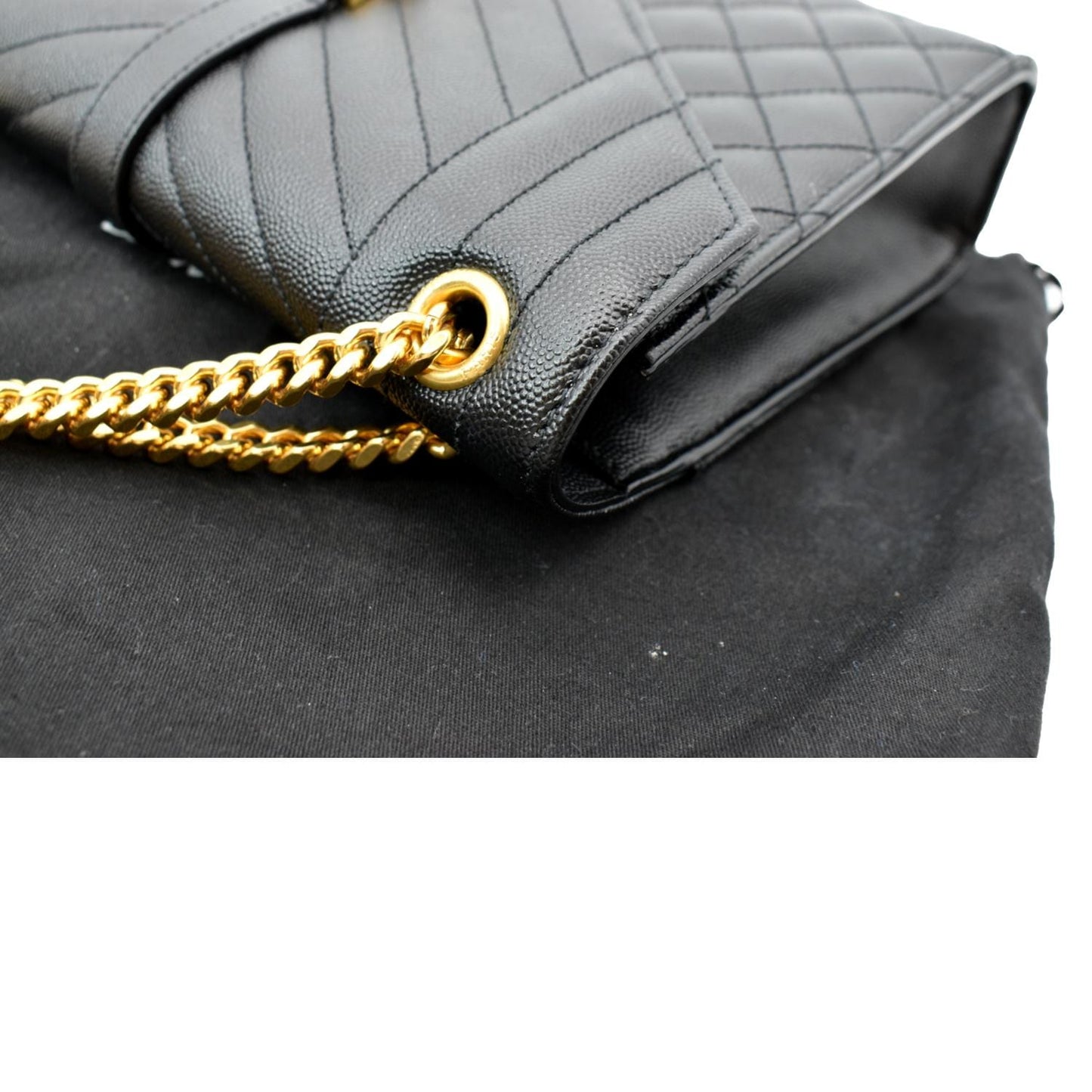 Saint Laurent Envelope Leather Black Shoulder Bag Style 11