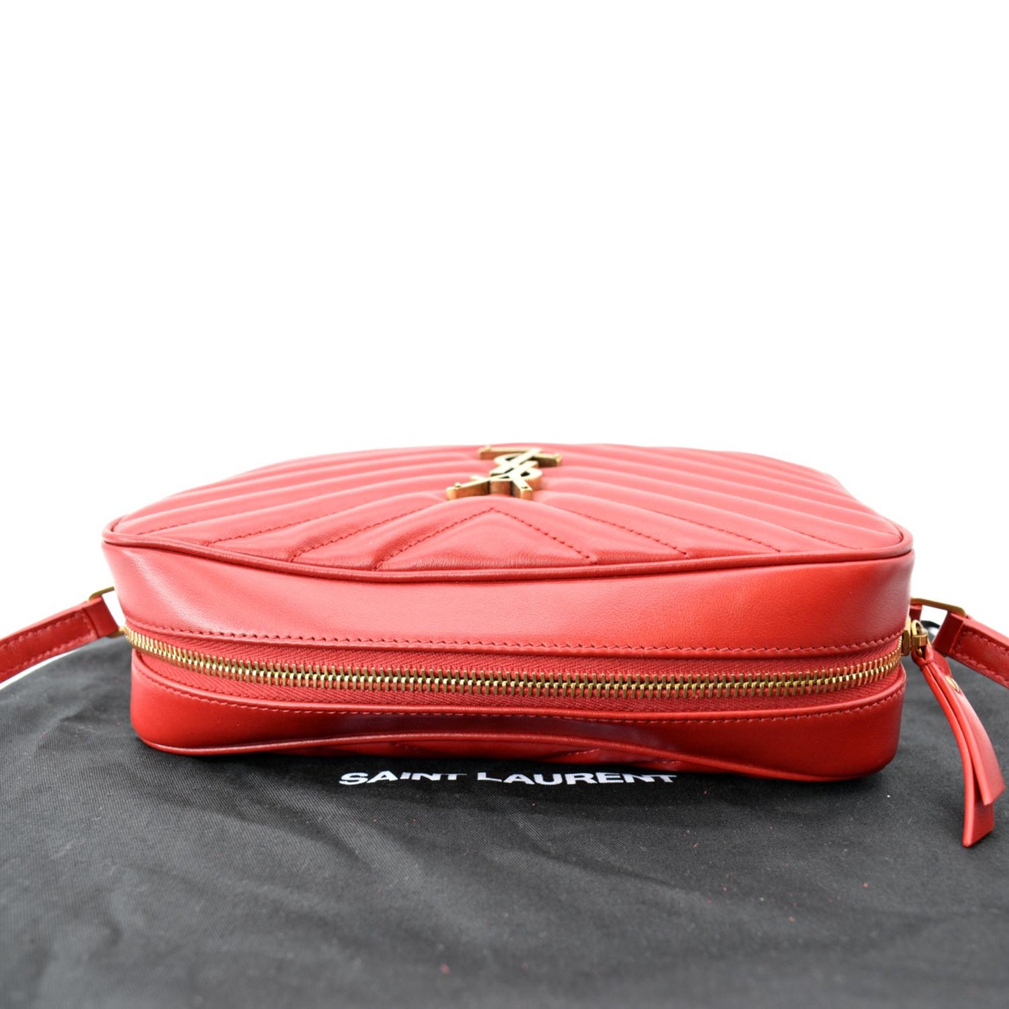Saint Laurent Lou Leather Red Crossbody Style 4