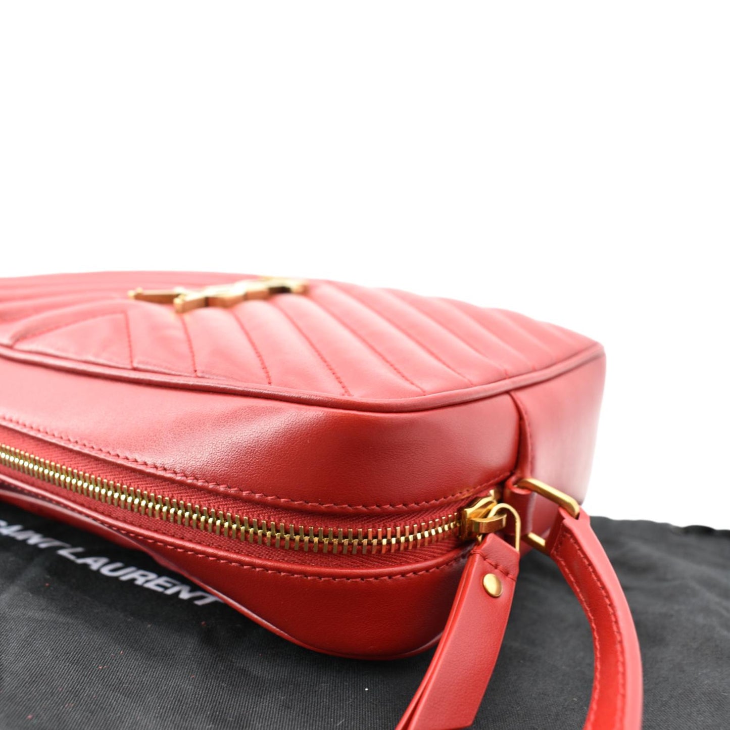 Saint Laurent Lou Leather Red Crossbody Style 4