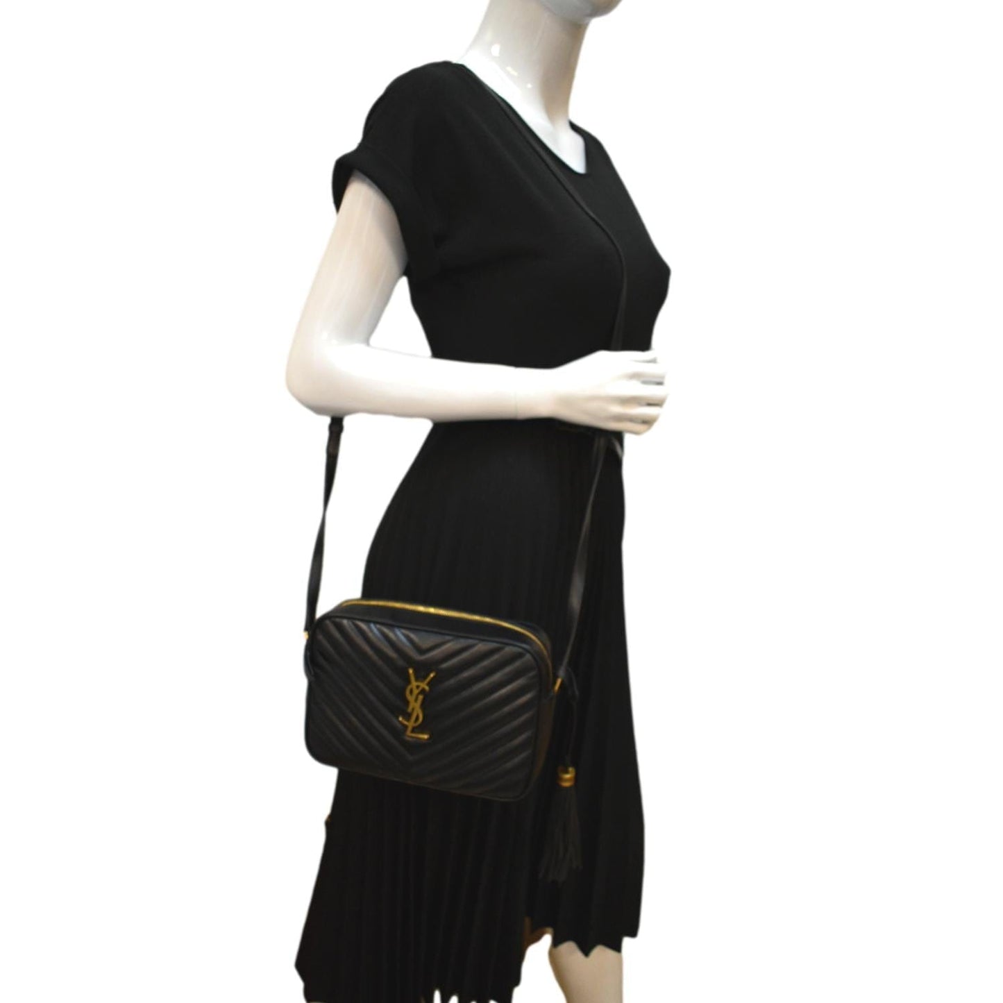 Saint Laurent Lou Leather Black Crossbody Style 12