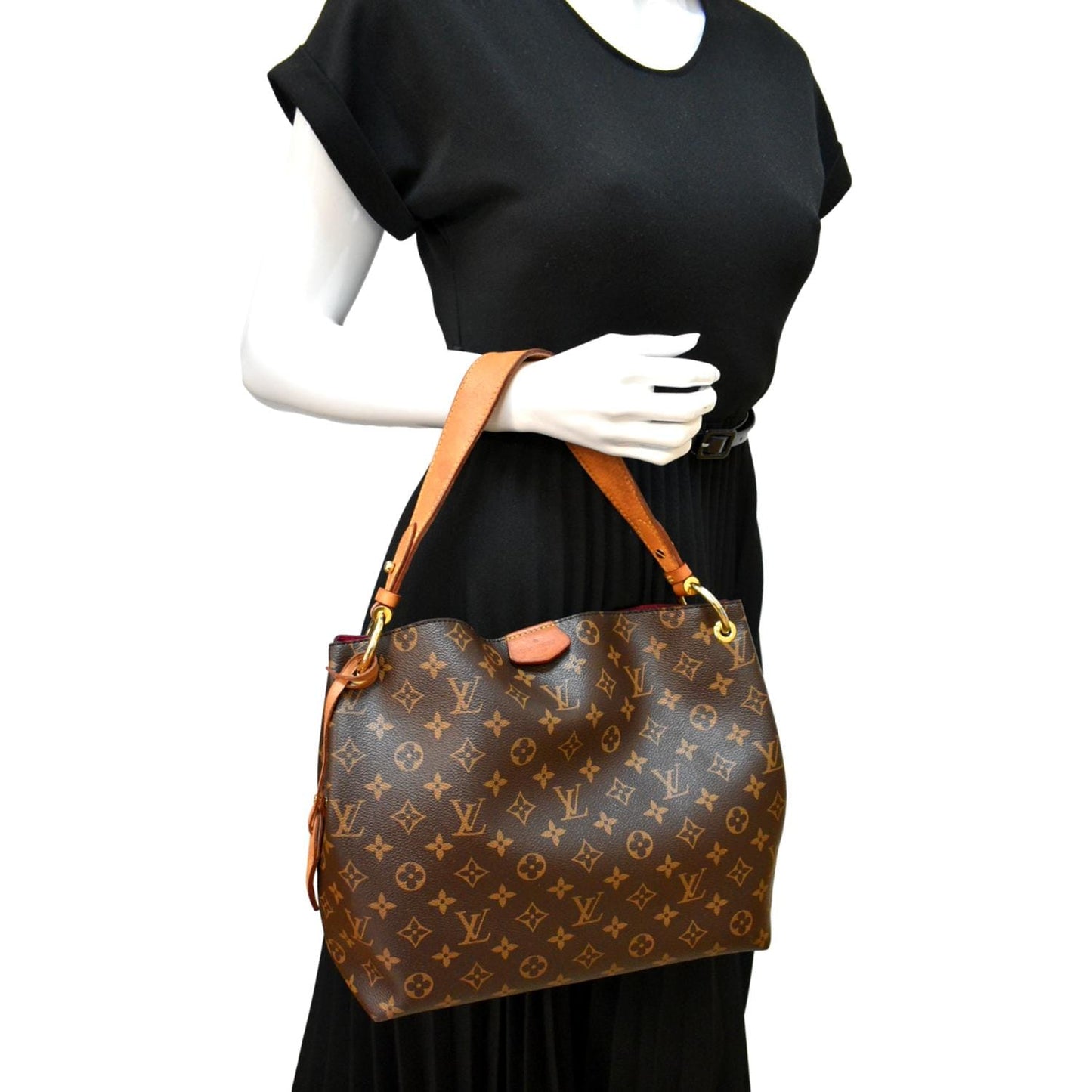 LOUIS VUITTON Graceful PM Monogram Canvas Shoulder Bag Brown