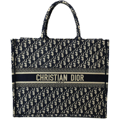 CHRISTIAN DIOR Large Book Oblique Embroidered Canvas Tote Bag Multicolor - Hot Deals