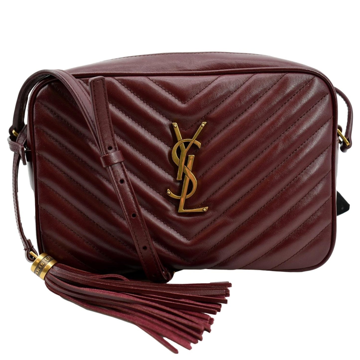 Saint Laurent Lou Leather Red Crossbody Style 6