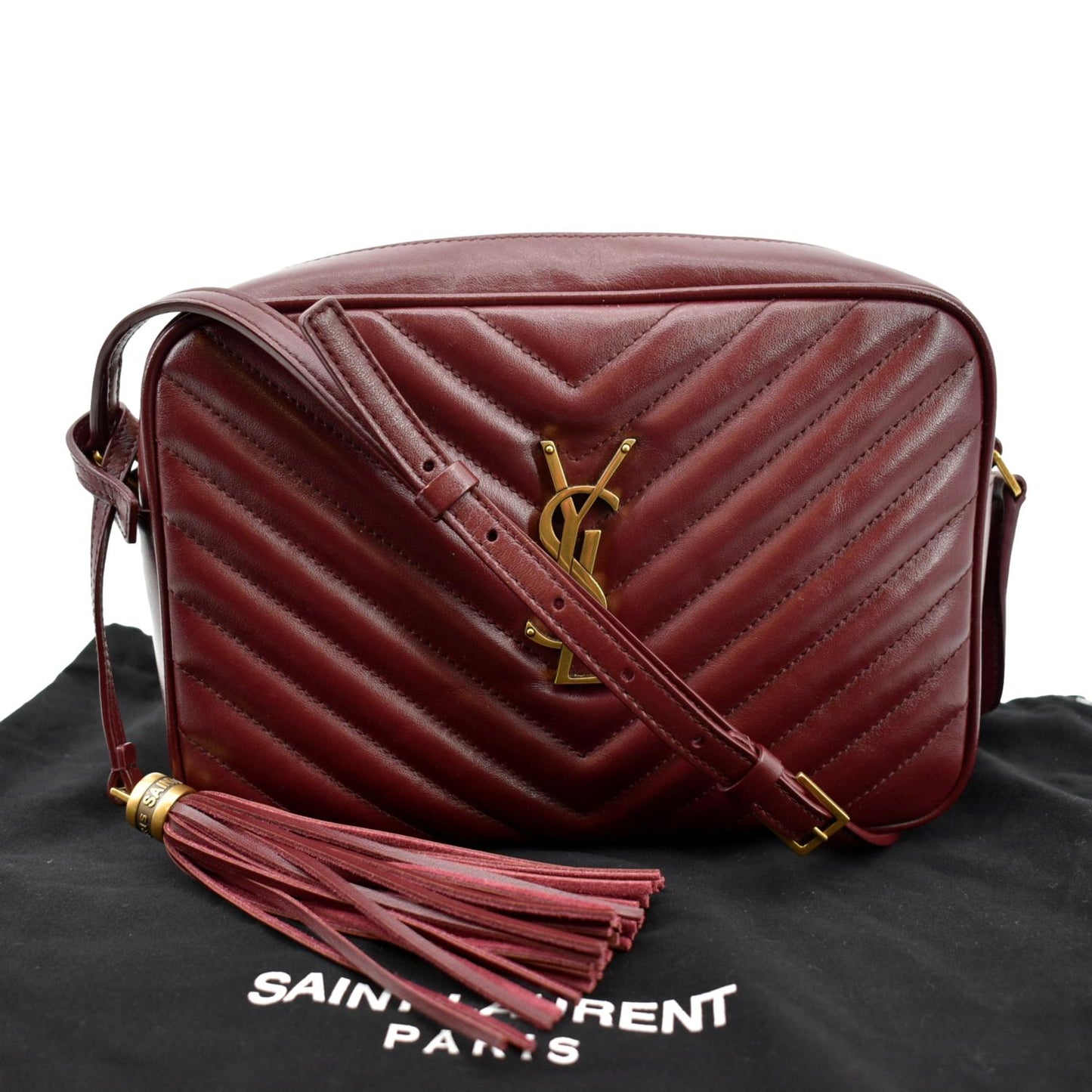 Saint Laurent Lou Leather Red Crossbody Style 6