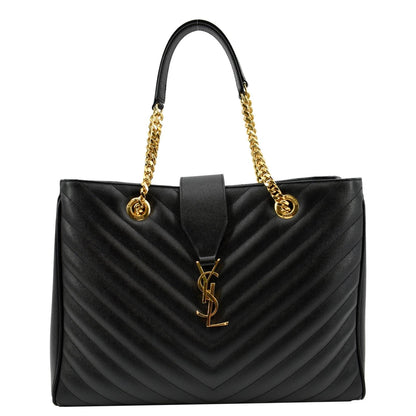 Saint Laurent Leather Black Tote Bag Style 7