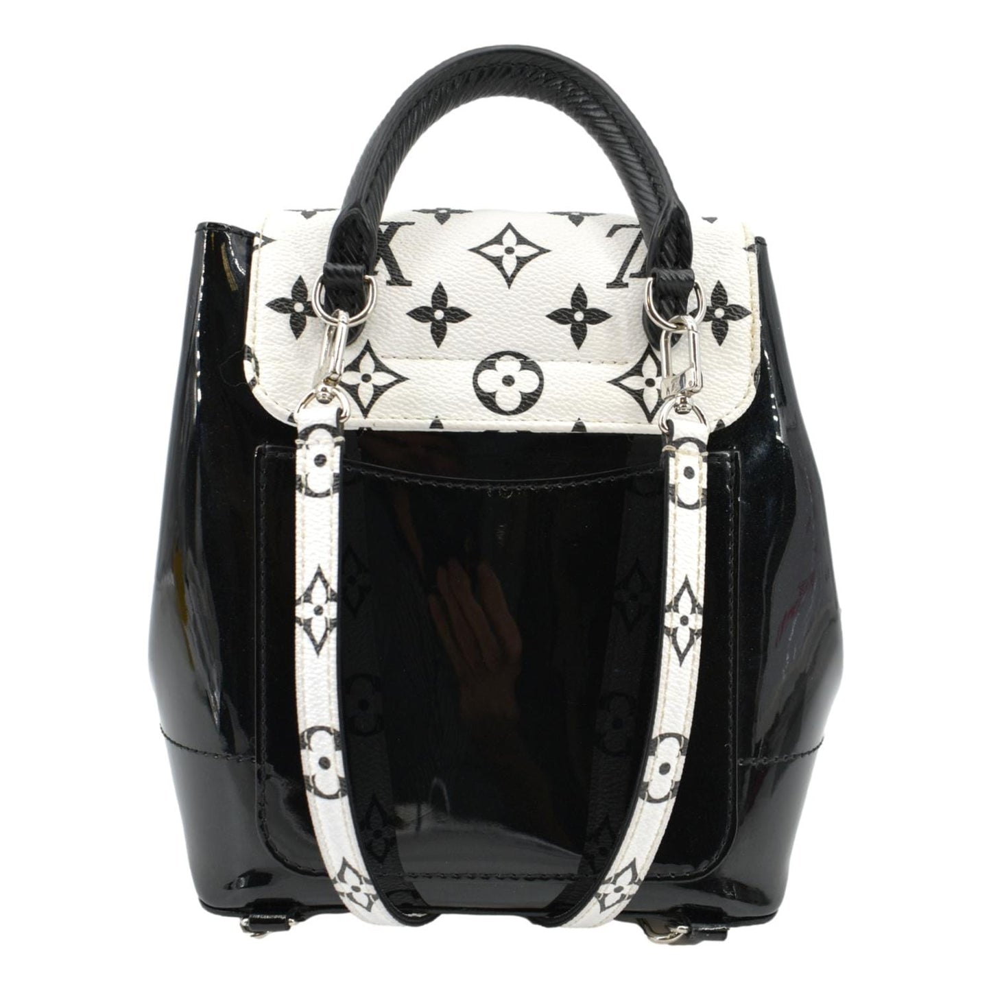 LOUIS VUITTON Springs Monogram Vernis Leather Backpack Black/White
