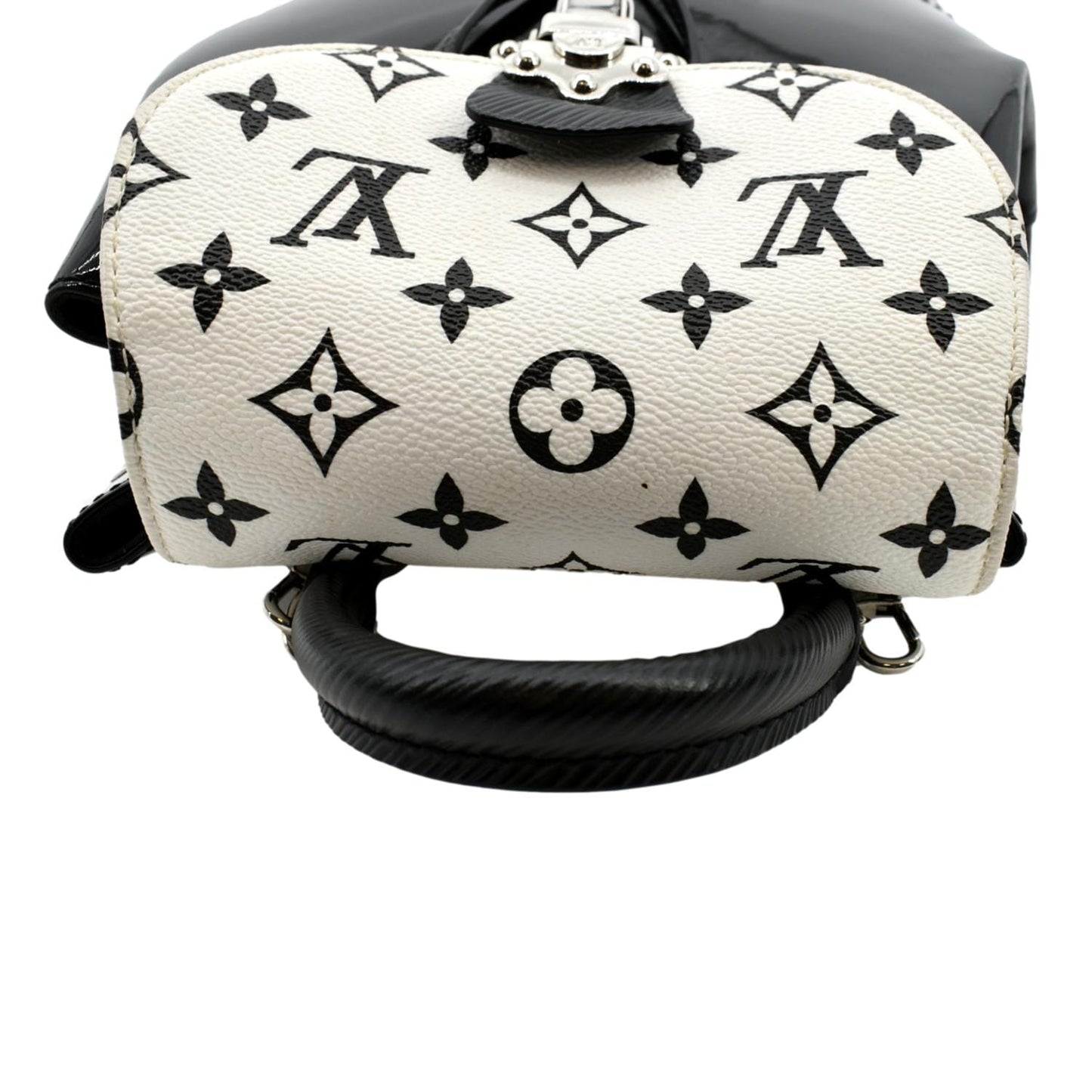 LOUIS VUITTON Springs Monogram Vernis Leather Backpack Black/White