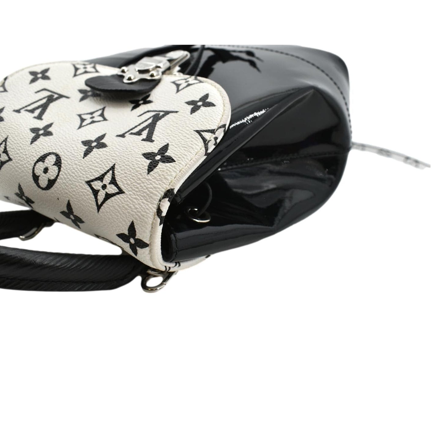 LOUIS VUITTON Springs Monogram Vernis Leather Backpack Black/White