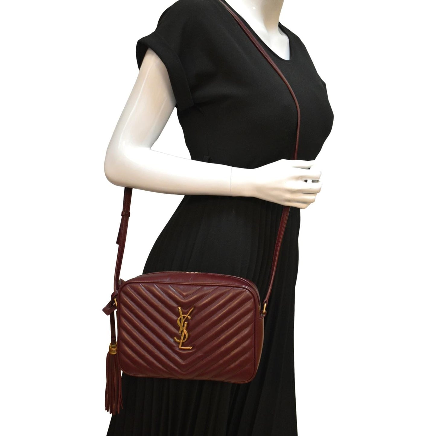 Saint Laurent Lou Leather Red Crossbody Style 6