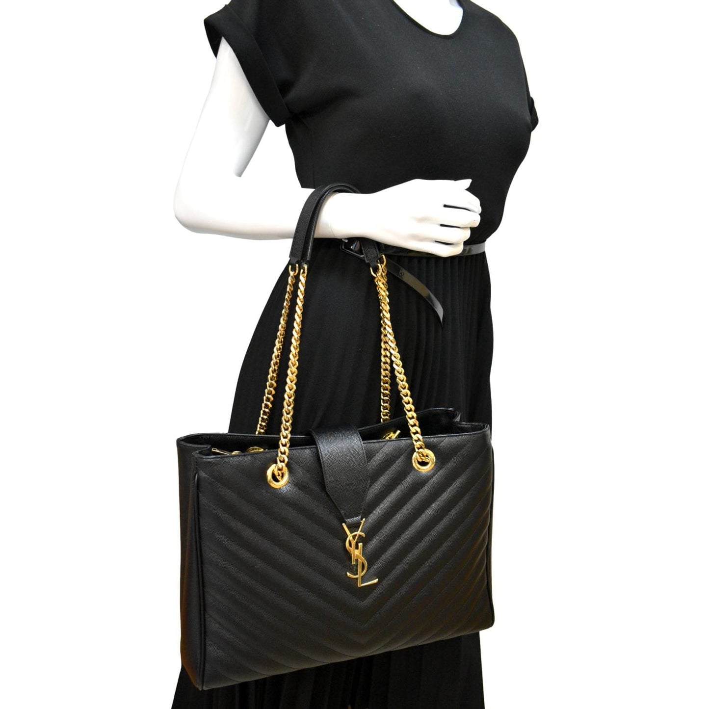 Saint Laurent Leather Black Tote Bag Style 7