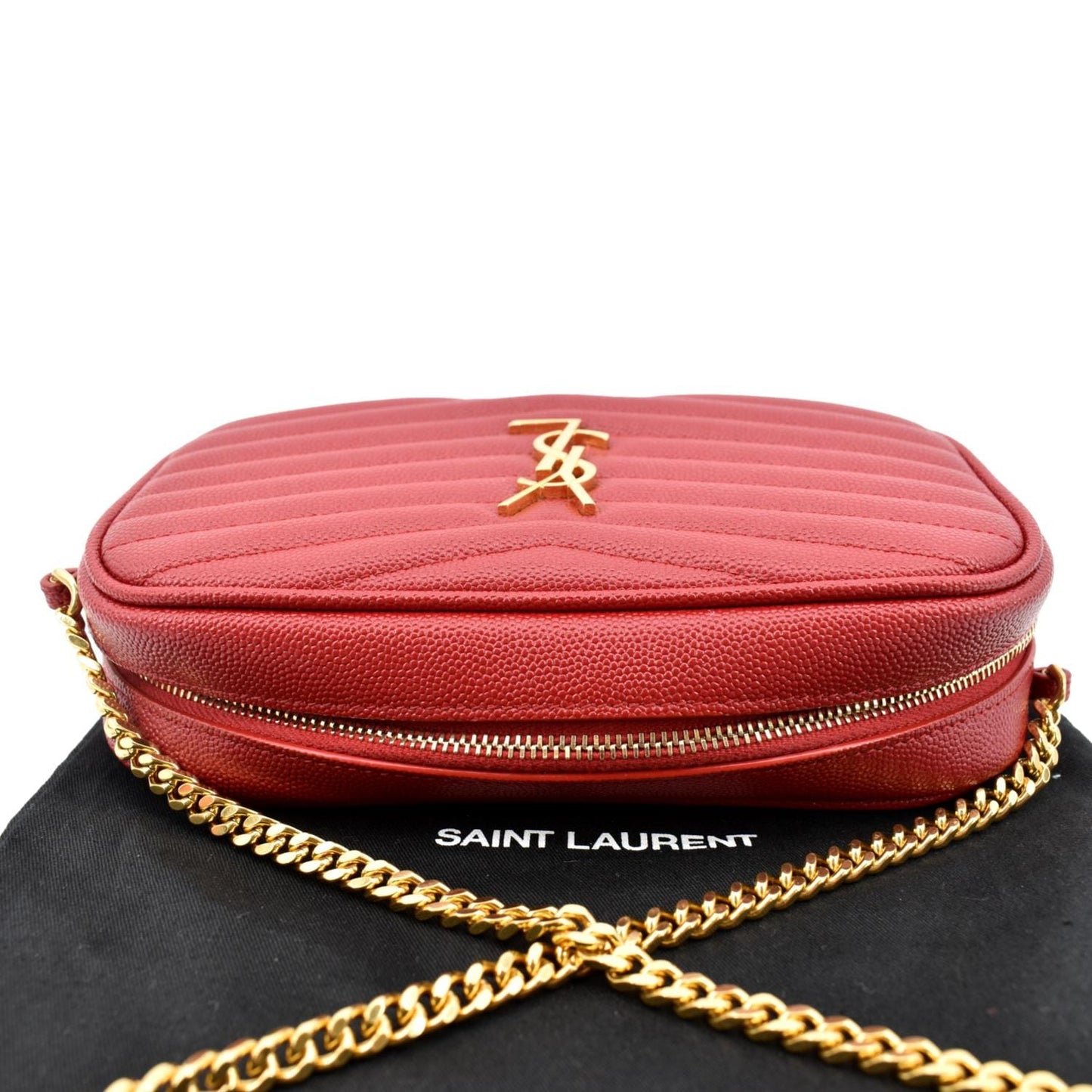 Saint Laurent Lou Leather Red Crossbody Style 10