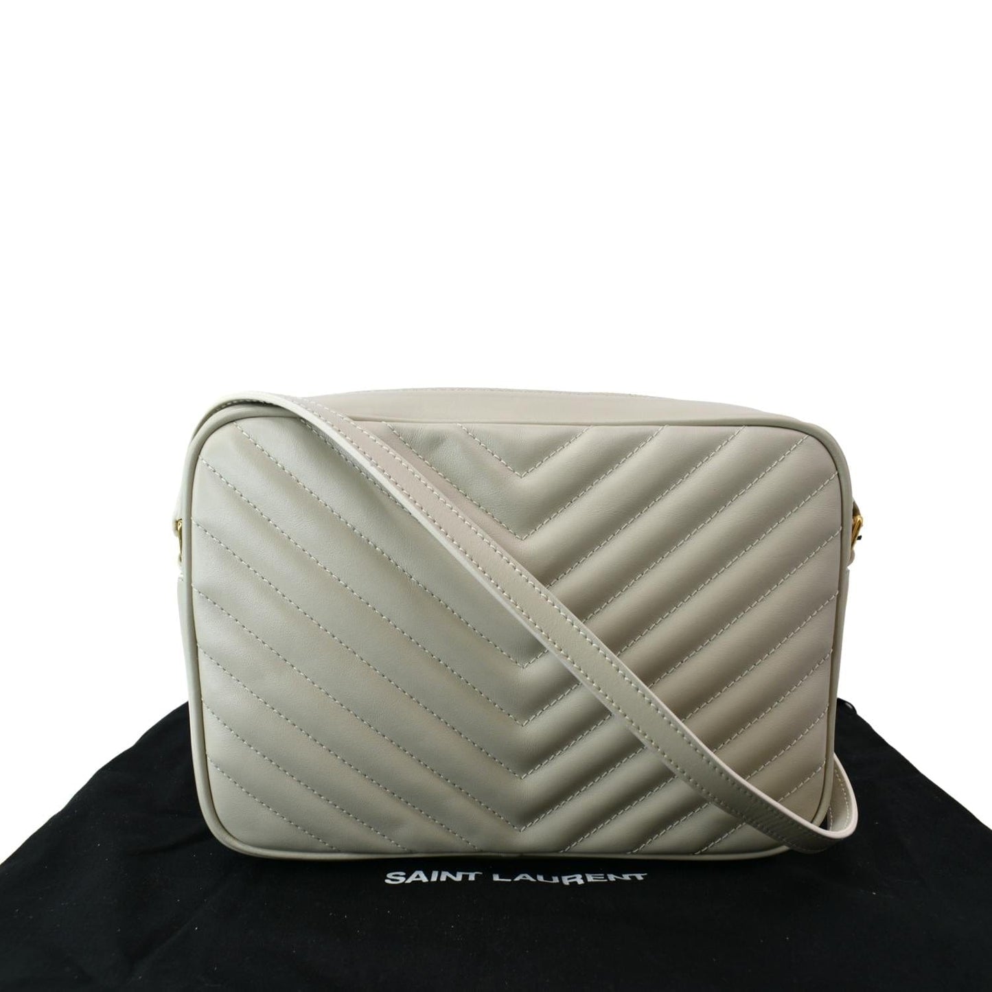 Saint Laurent Lou Leather White Crossbody Leather