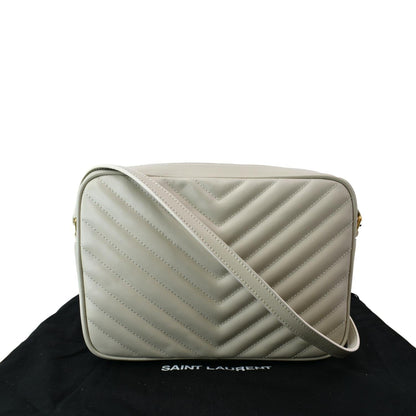 Saint Laurent Lou Leather White Crossbody Leather