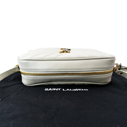 Saint Laurent Lou Leather White Crossbody Leather