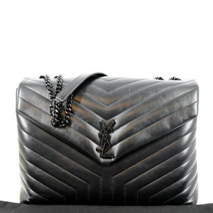 Saint Laurent Loulou Leather Black Shoulder Bag Style 6