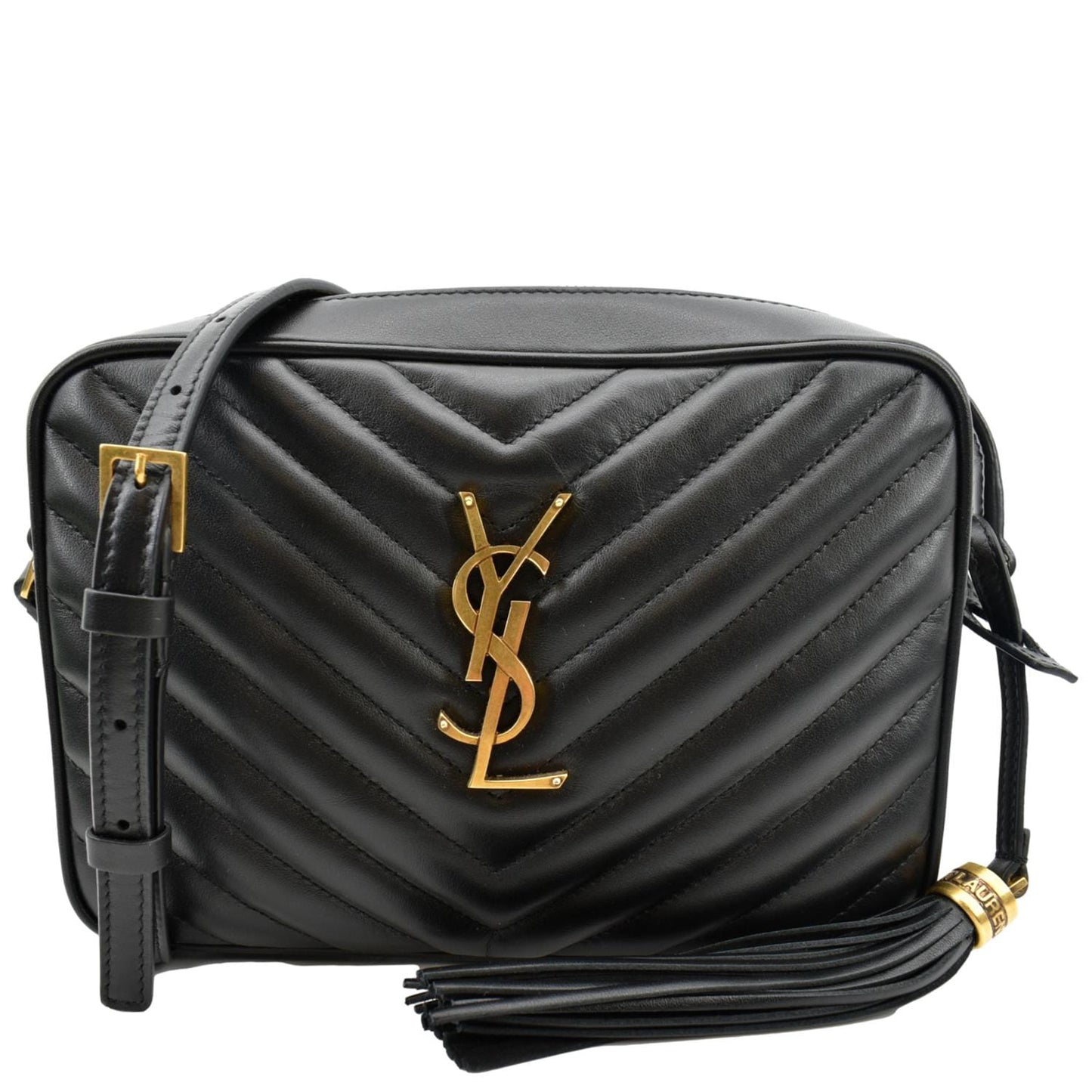 Saint Laurent Lou Leather Black Crossbody Style 15
