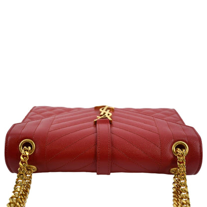 Saint Laurent Envelope Leather Red Shoulder Bag Style 9