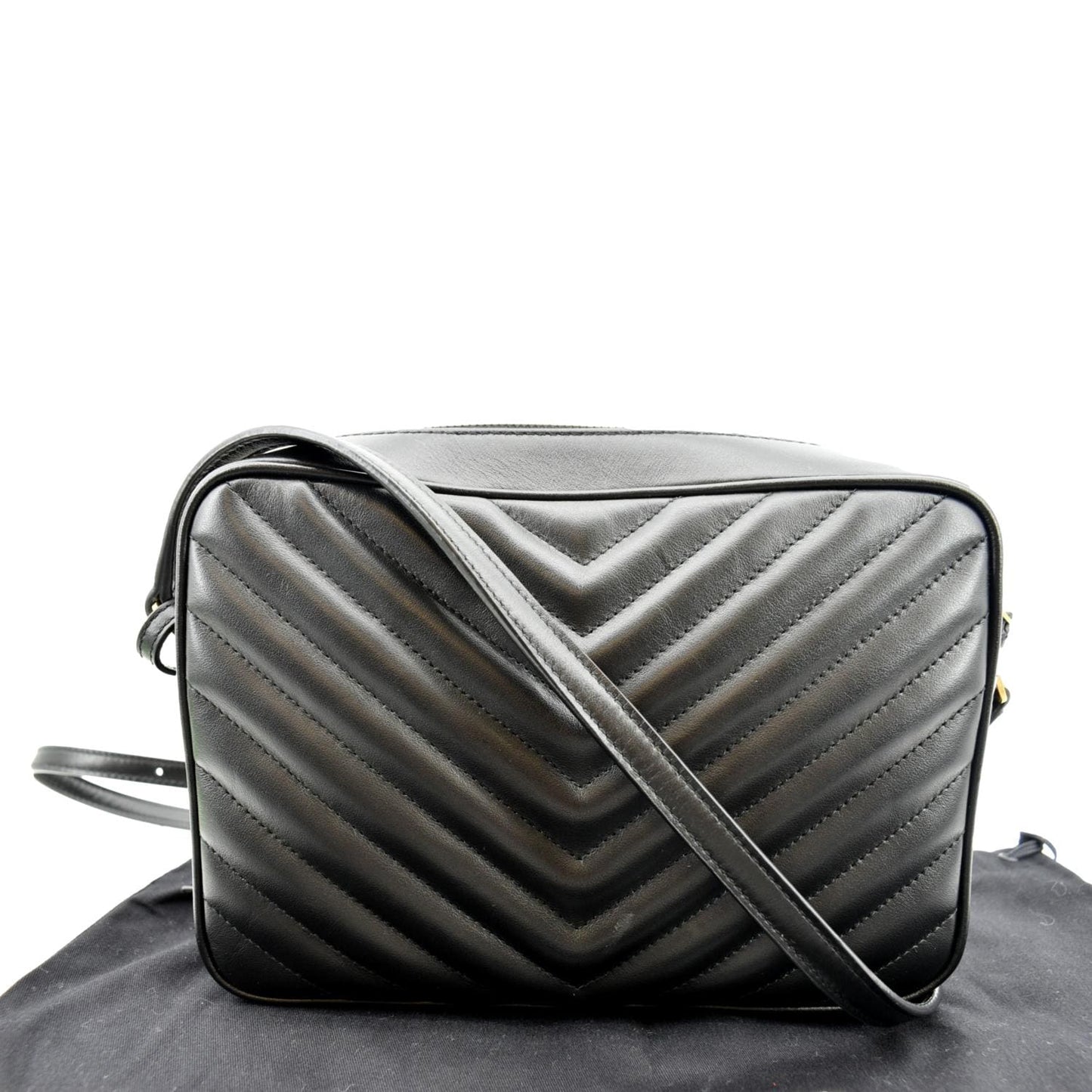 Saint Laurent Lou Leather Black Crossbody Style 15