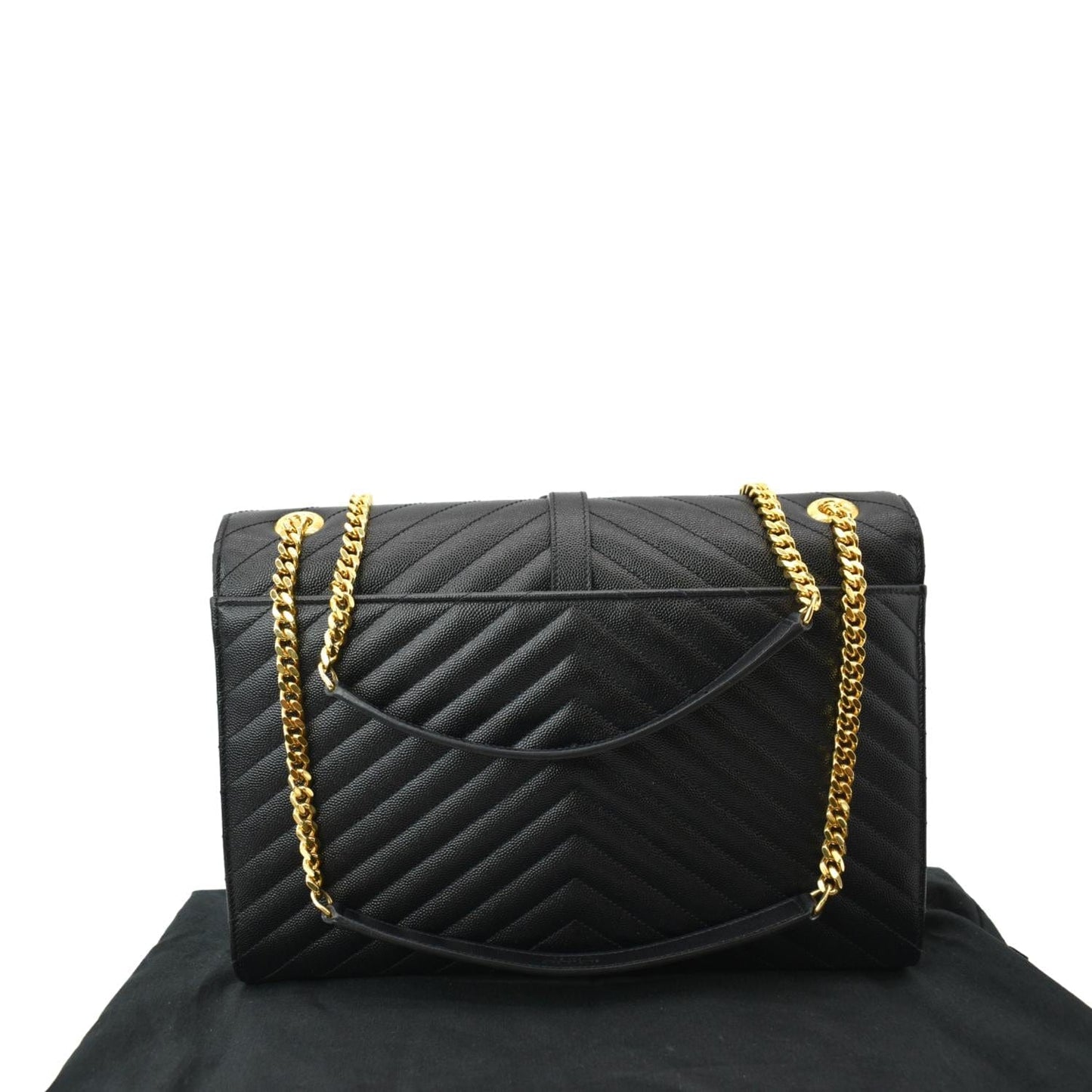 Saint Laurent Envelope Matelassé Black Shoulder Bag Matelassé