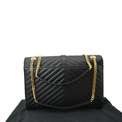 Saint Laurent Envelope Matelassé Black Shoulder Bag Matelassé