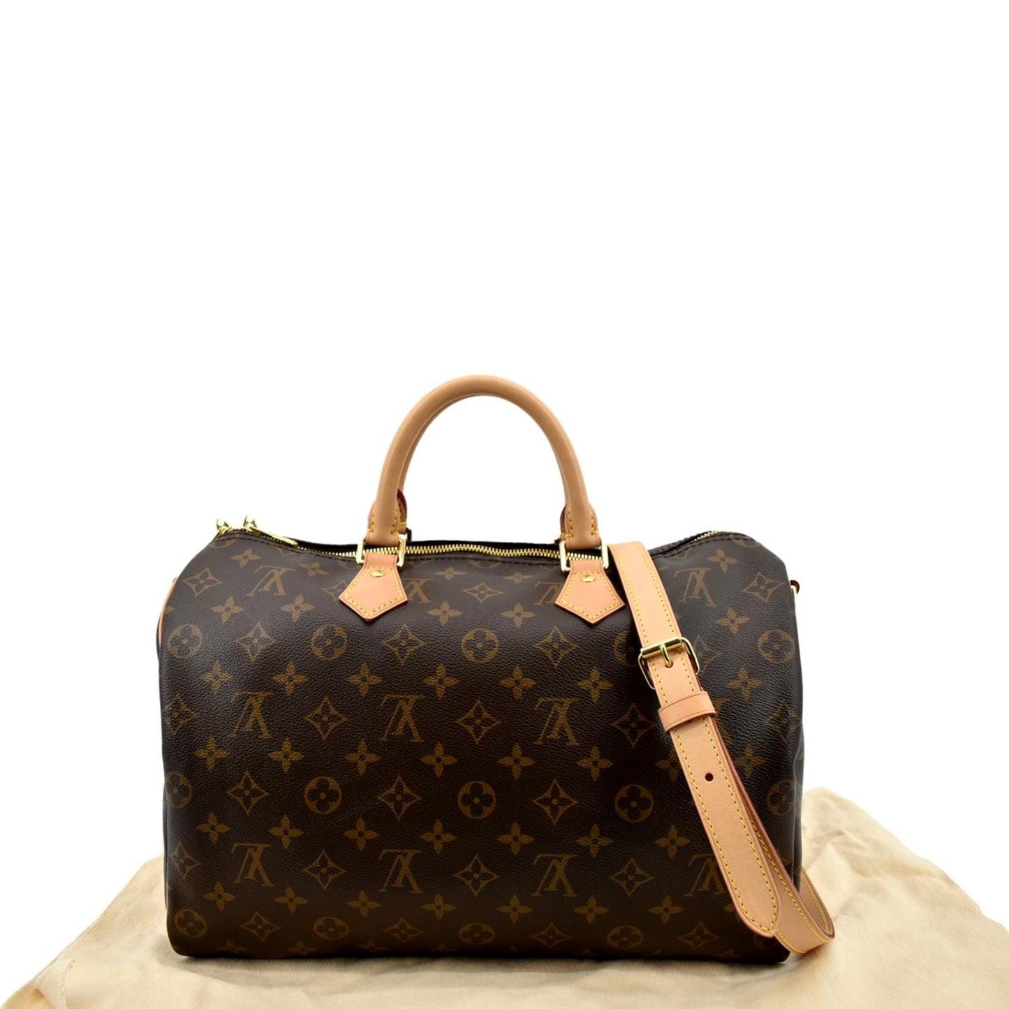 LOUIS VUITTON 35 Bandouliere Monogram Canvas Shoulder Bag Brown