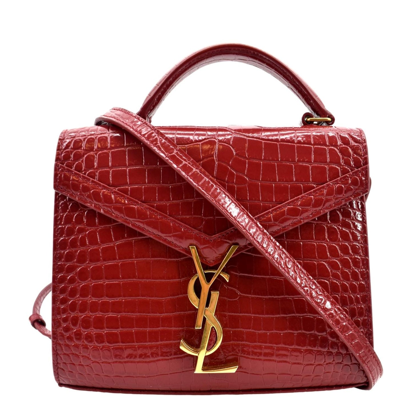 Saint Laurent Cassandra Leather Red Shoulder Bag Style 11