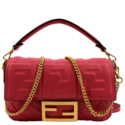 Fendi Baguette Leather Red Crossbody Style 5