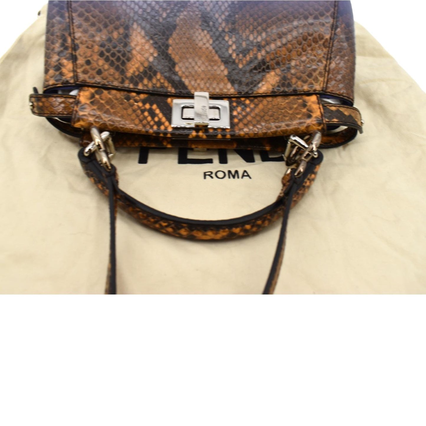 Fendi Peekaboo Leather Brown Shoulder Bag Leather