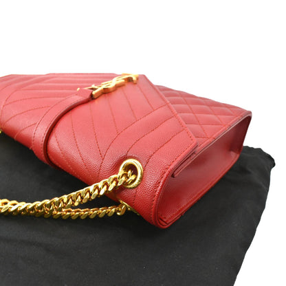 Saint Laurent Envelope Leather Red Shoulder Bag Style 6