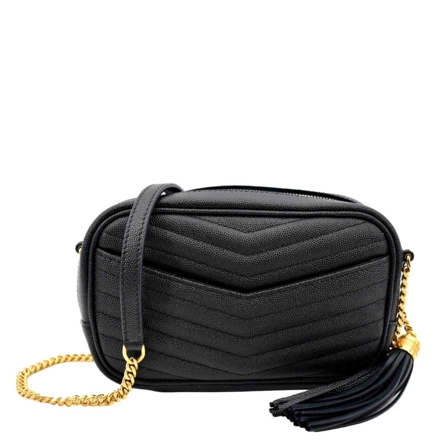 Saint Laurent Lou Leather Black Crossbody Style 22