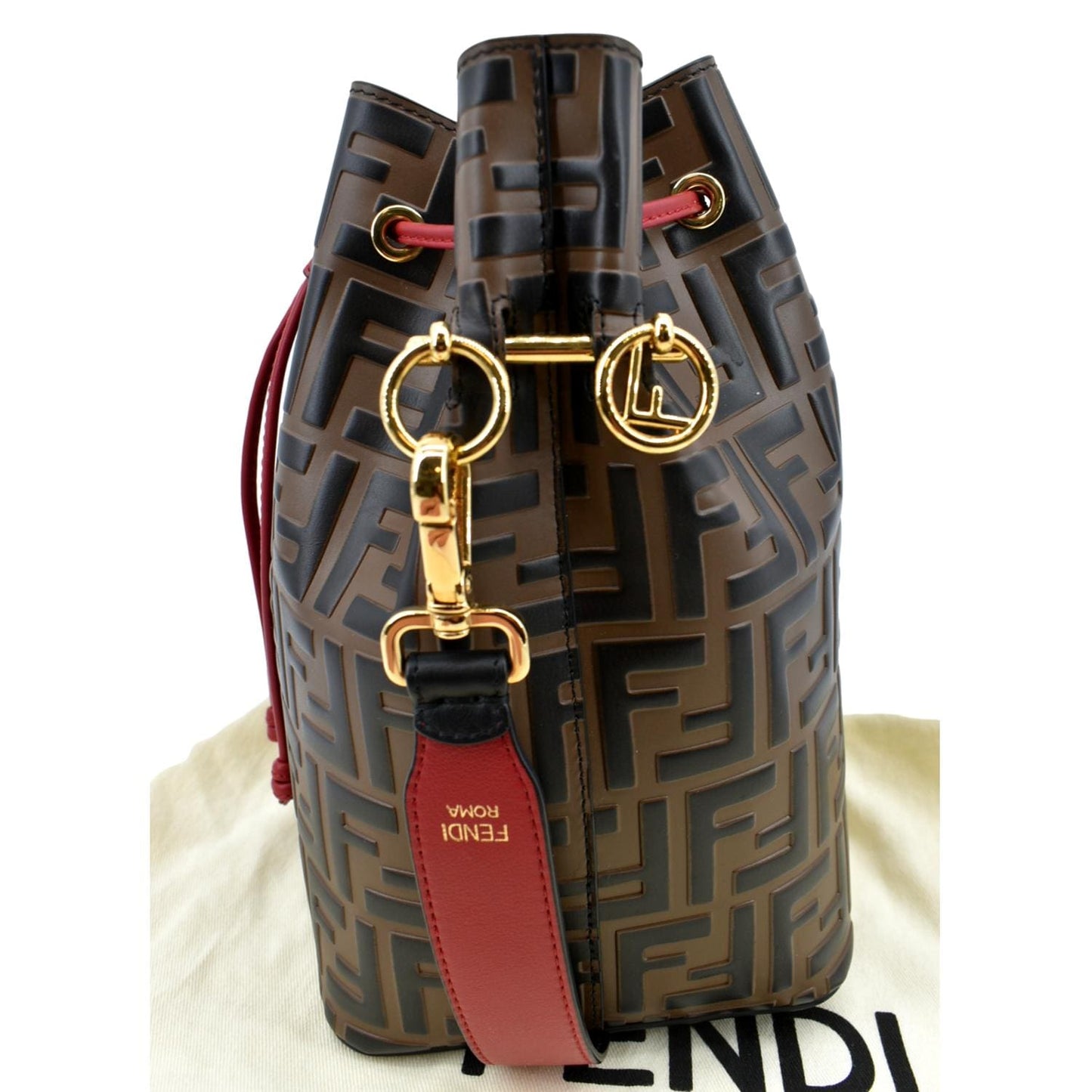 Fendi Mon Tresor FF Canvas Red Handbag Style 2