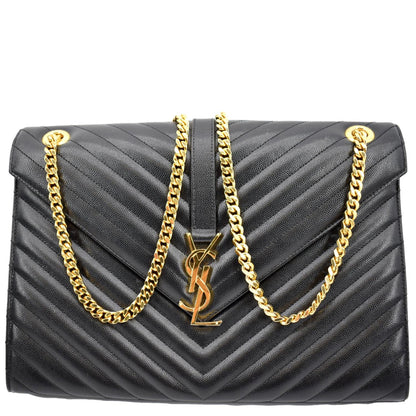 Saint Laurent Envelope Matelassé Black Shoulder Bag Style 2