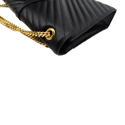 Saint Laurent Envelope Matelassé Black Shoulder Bag Style 2