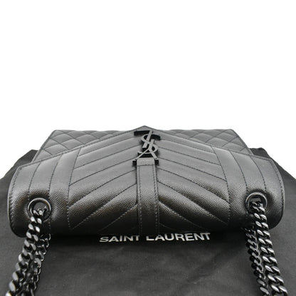 Saint Laurent Envelope Leather Black Shoulder Bag Style 12