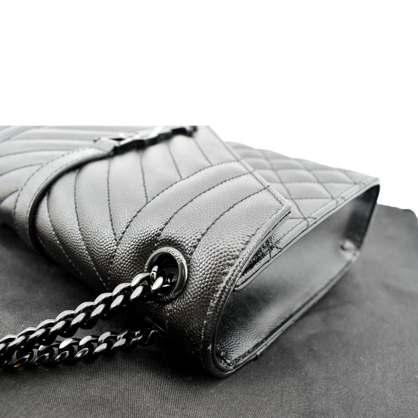 Saint Laurent Envelope Leather Black Shoulder Bag Style 12