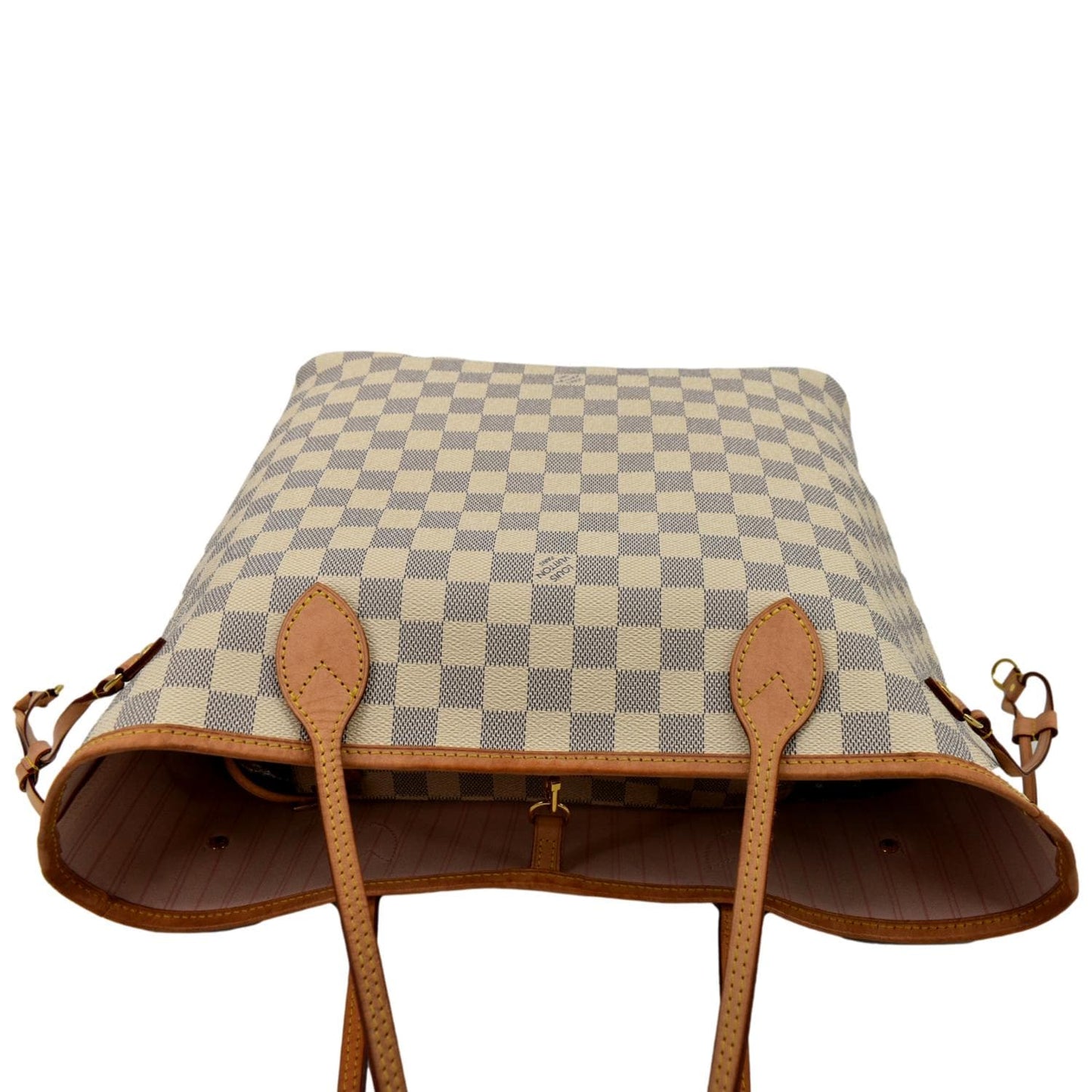 LOUIS VUITTON Neverfull MM Damier Azur Tote Bag White -