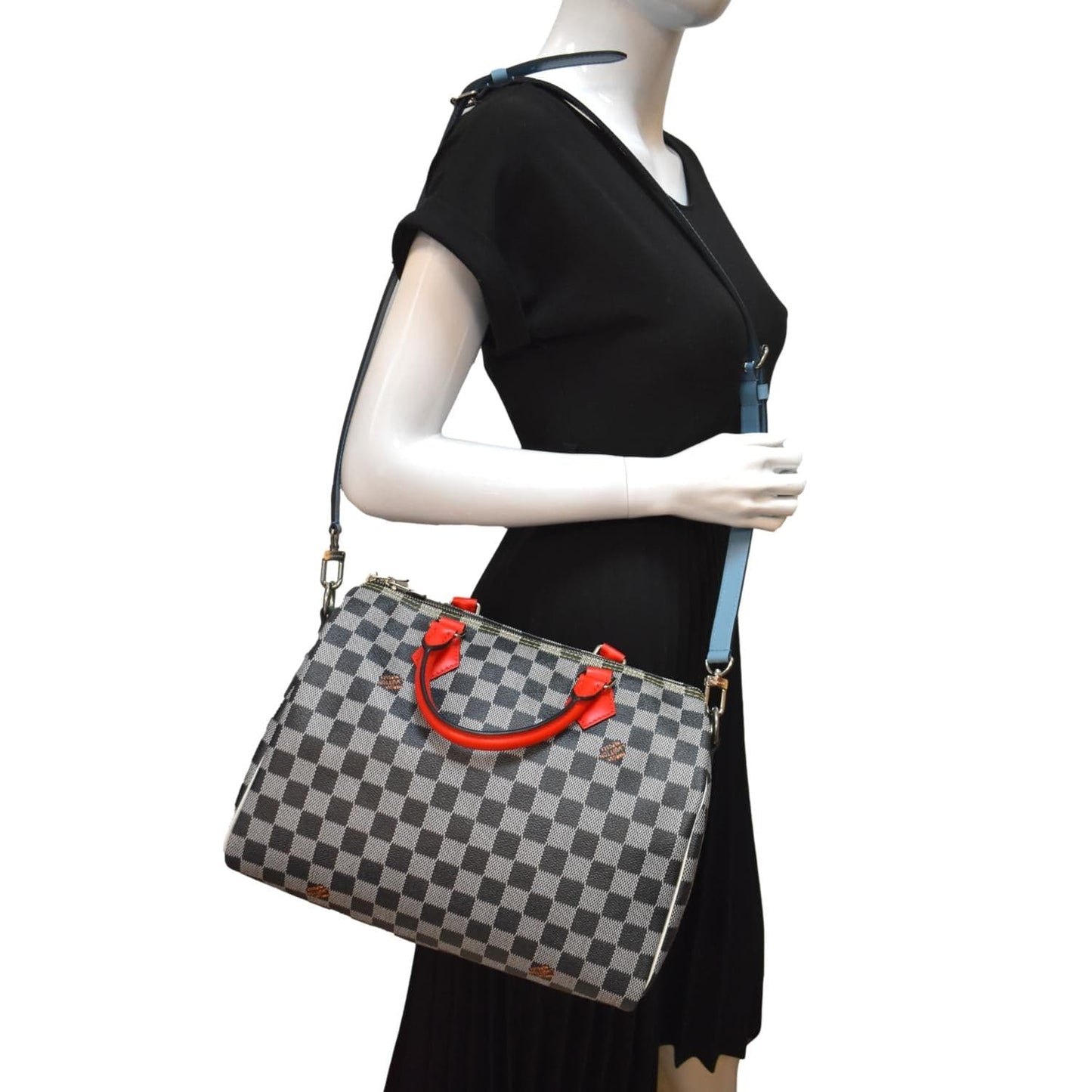 LOUIS VUITTON 30 Bandouliere Damier Shoulder Bag Black White