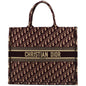 CHRISTIAN DIOR Book Oblique Embroidered Canvas Tote Bag Burgundy - Hot Deals
