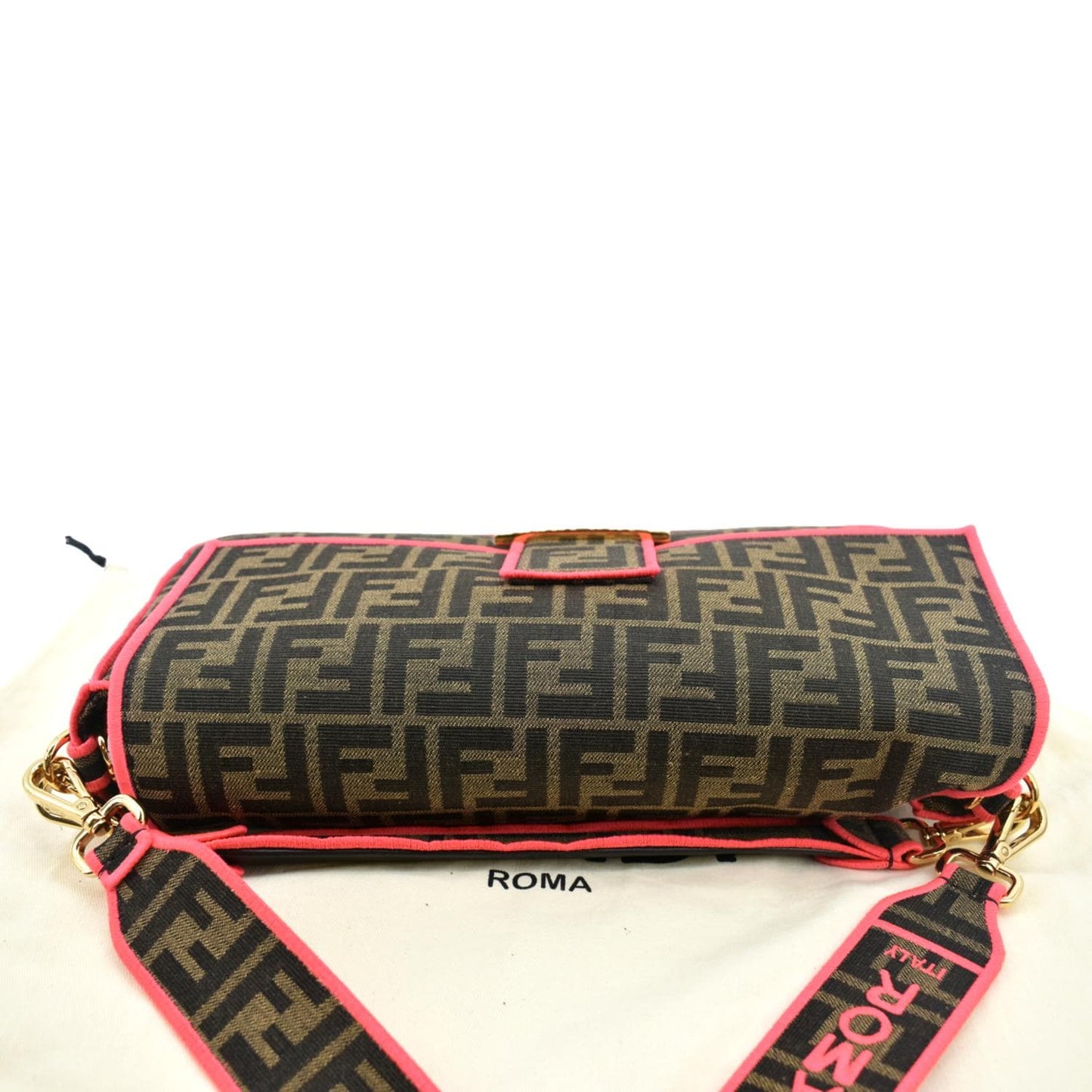Fendi Roma Jacquard Red Shoulder Bag
