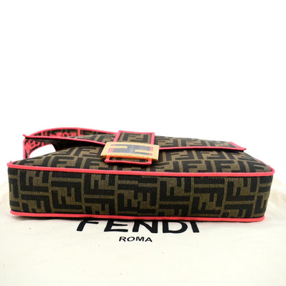 Fendi Roma Jacquard Red Shoulder Bag
