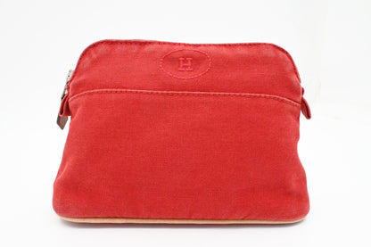 Hermes Bolide Pouch 20 In Red Canvas