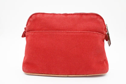 Hermes Bolide Pouch 20 In Red Canvas