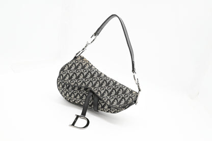 Dior Saddle Bag in Black & White Oblique Canvas