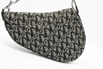 Dior Saddle Bag in Black & White Oblique Canvas