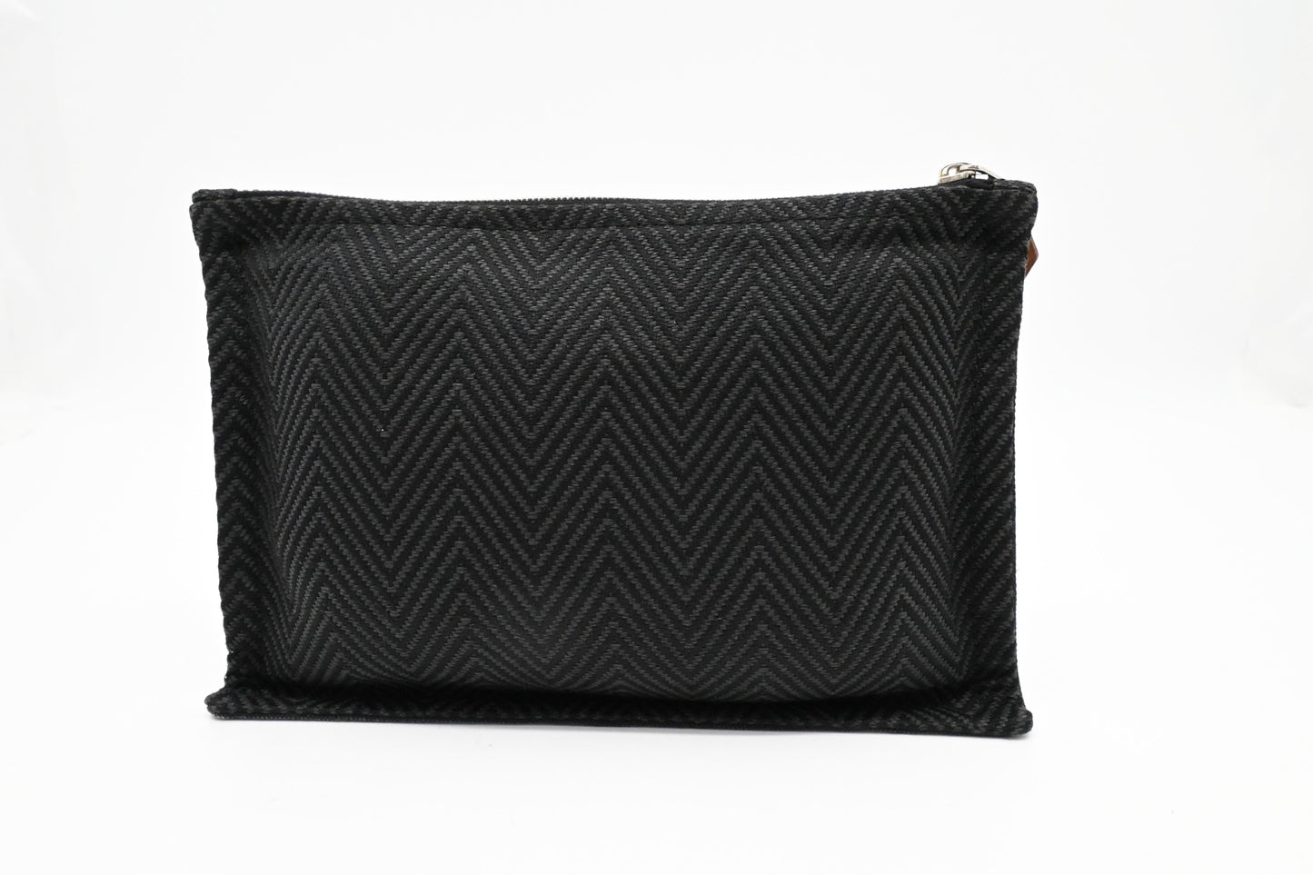 Hermes Small Bain Pouch In Black Canvas