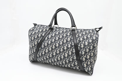 Dior Boston Bag in Navy Blue Oblique Canvas