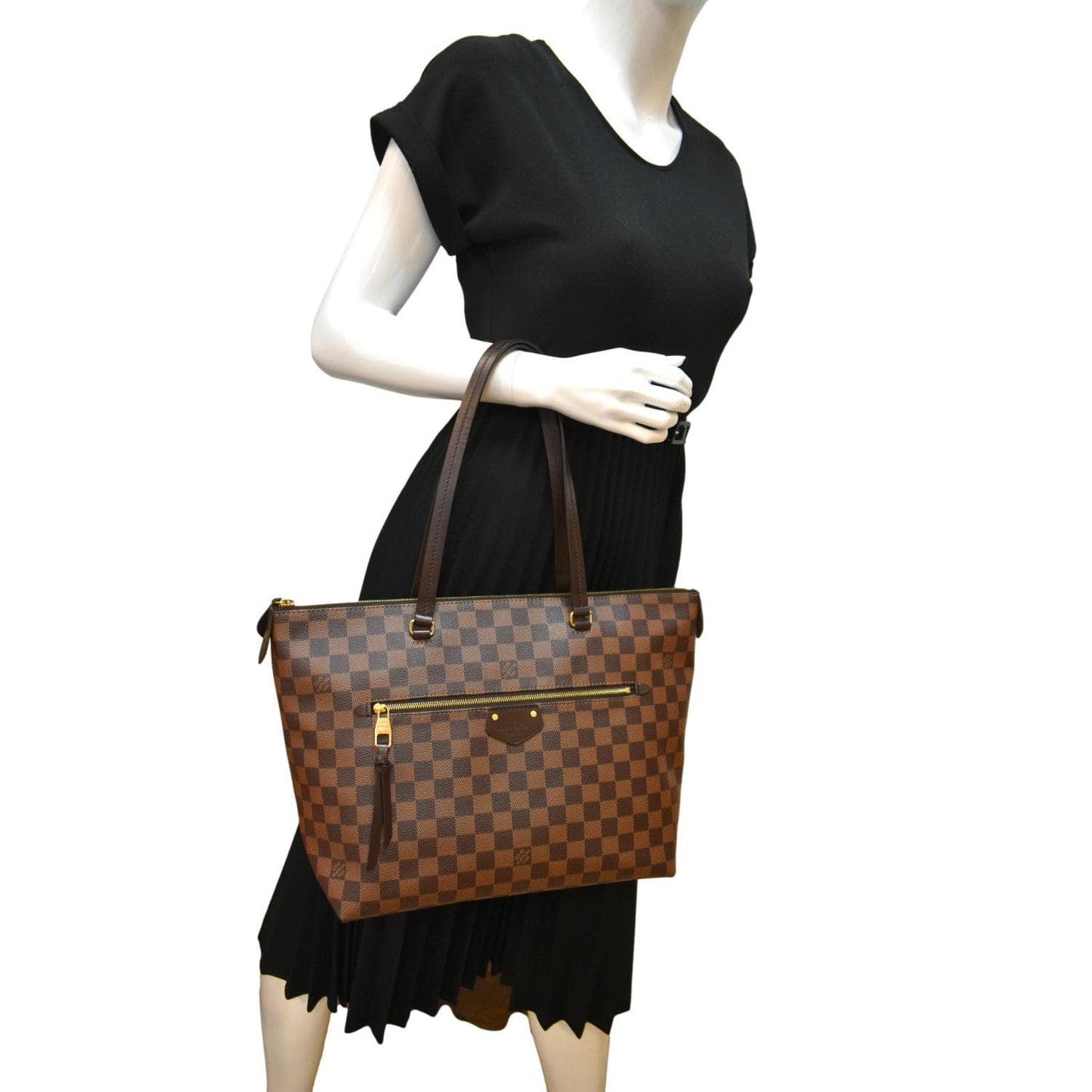 LOUIS VUITTON Iena MM Damier Ebene Shoulder Bag Brown -
