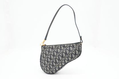 Dior Saddle Pouch in Blue Oblique Canvas