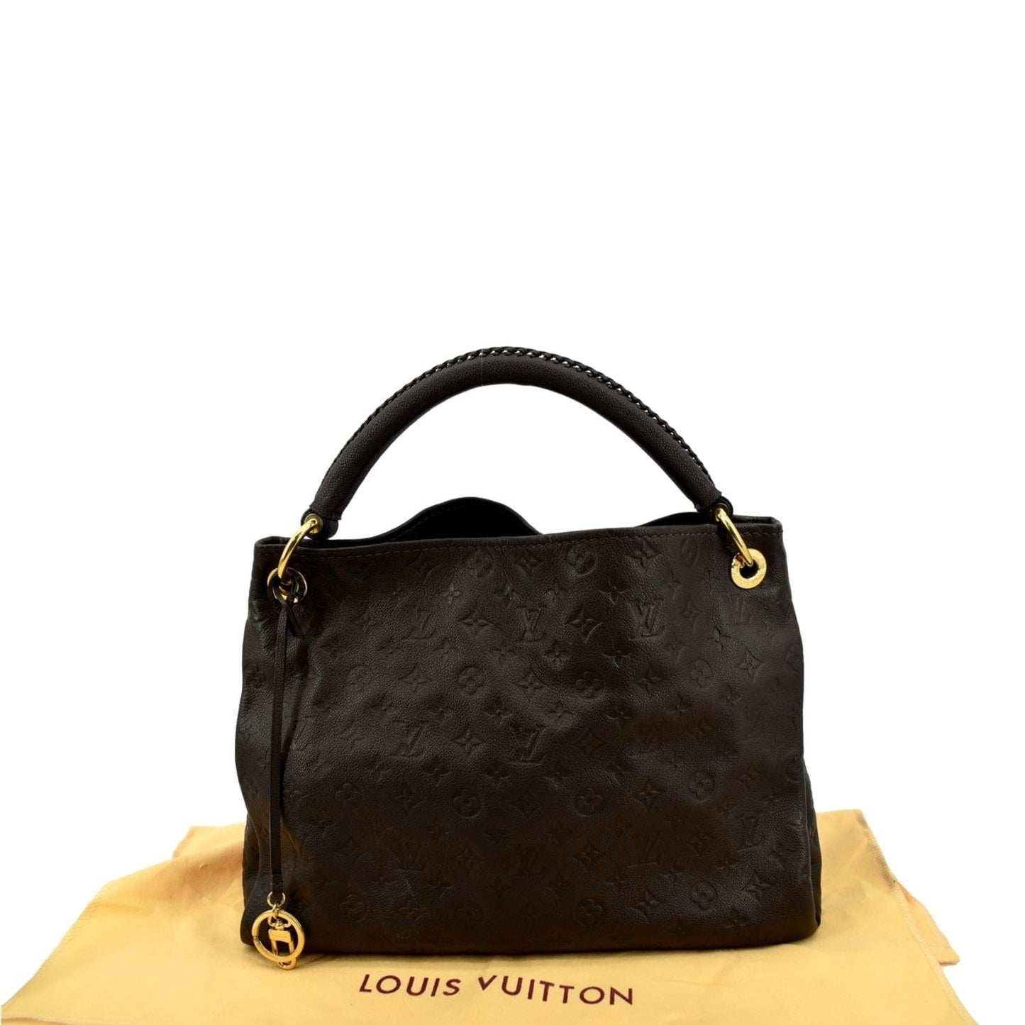 LOUIS VUITTON Artsy MM Monogram Empreinte Leather Shoulder Bag Terre