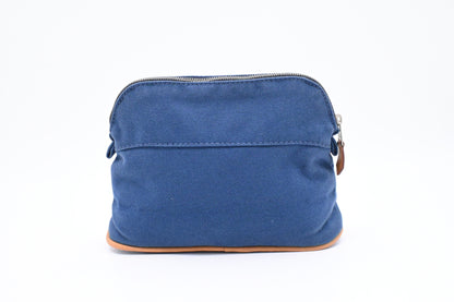 Hermes Bolide Pouch 20 In Blue Canvas